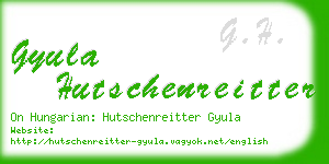 gyula hutschenreitter business card